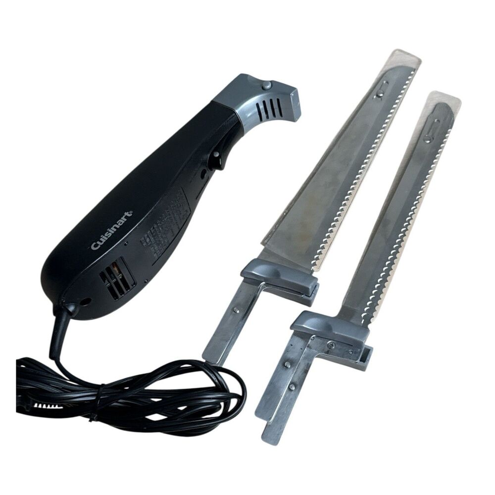 Cuisinart Electric Knife CEK-40 Handle w/ 2 Serrated Blades Carving Bread Set
